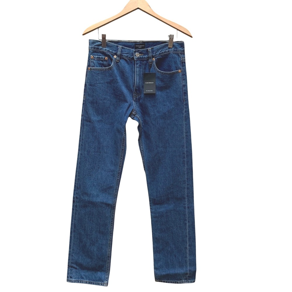 Club Monaco Jeans Women 25 Blue The Relaxed Slim Denim Blue Depths NWT